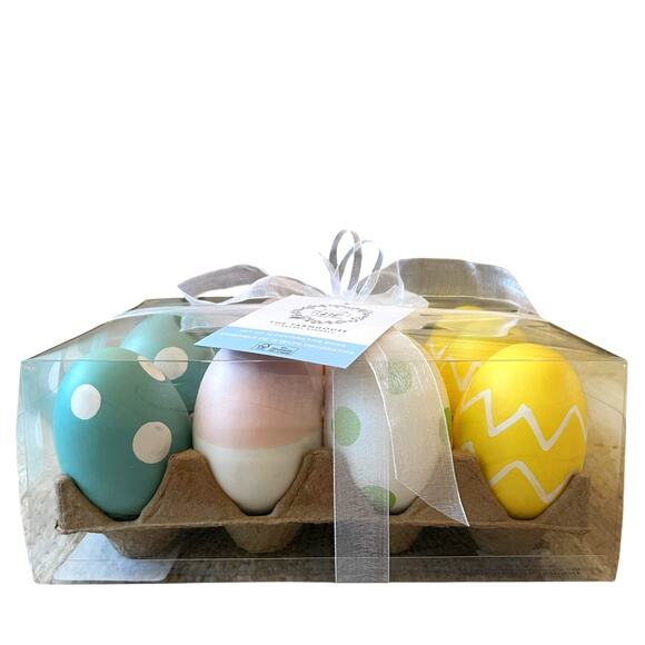 The Farmhouse Easter Eggs Boxed Set of 12 Pastel Colors Polka Dot Spring Decor - Picture 5 of 14